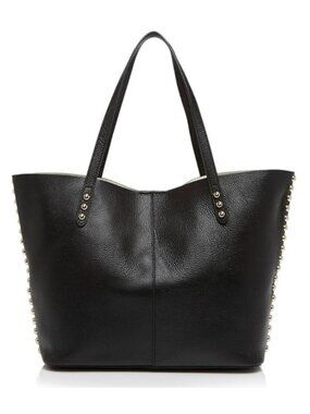 Rebecca Minkoff Black Leather Studded Tote Bag Large ShoulderBag Pebbled Leather